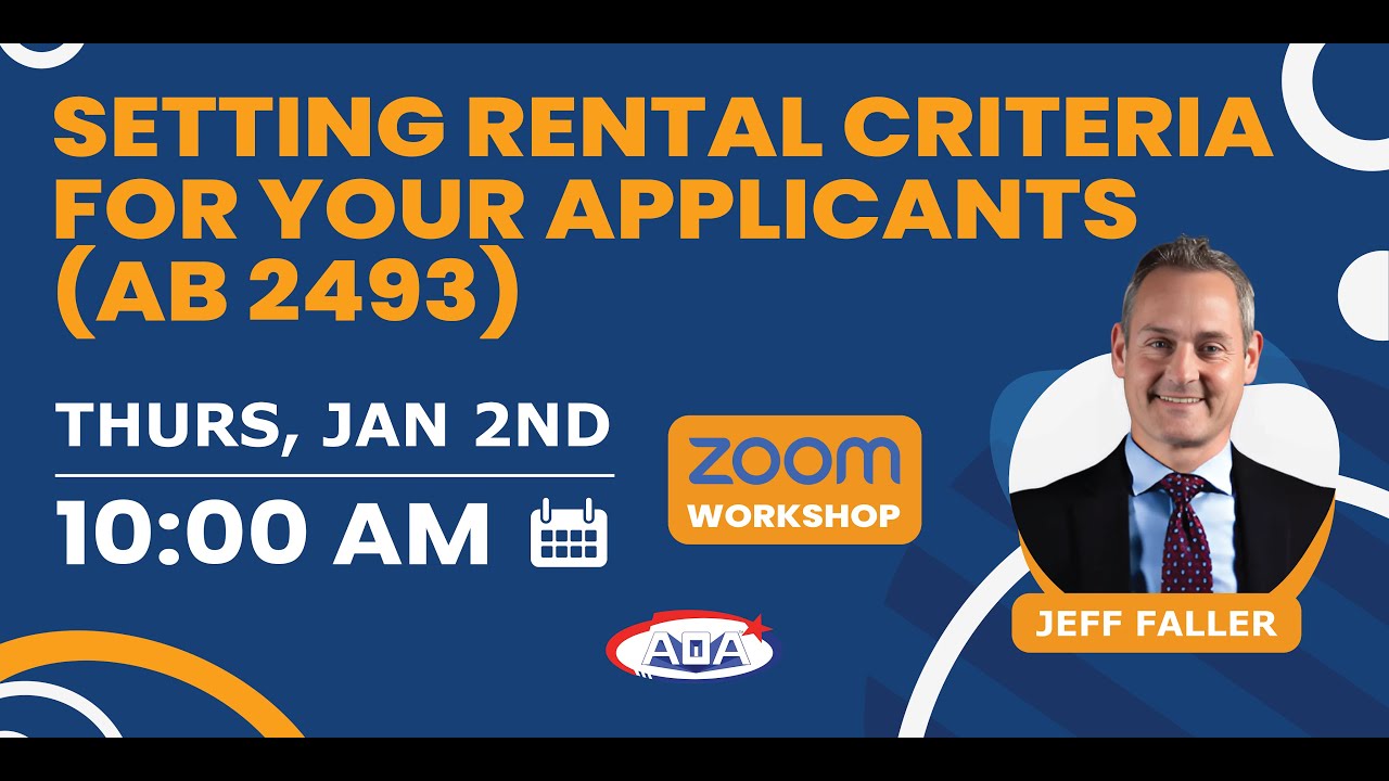 Setting Rental Criteria for Your Applicants (AB 2493)